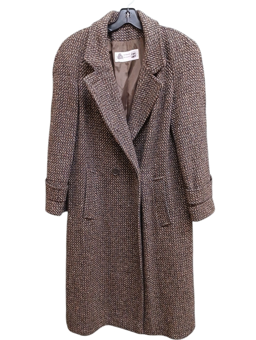 Saxton Hall Vintage Brown Tweed Pea Coat Size 14